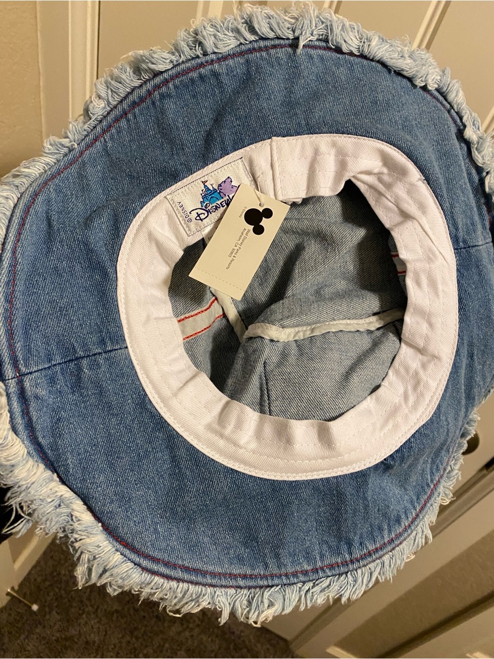 NWT Vintage Disneyland Resort Sun Hat Denim Minnie Mouse Bling 100 Cotton - Picture 5 of 6